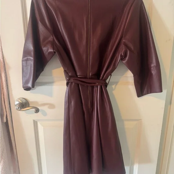 Kiara faux leather dress in plum! - Picture 4 of 4